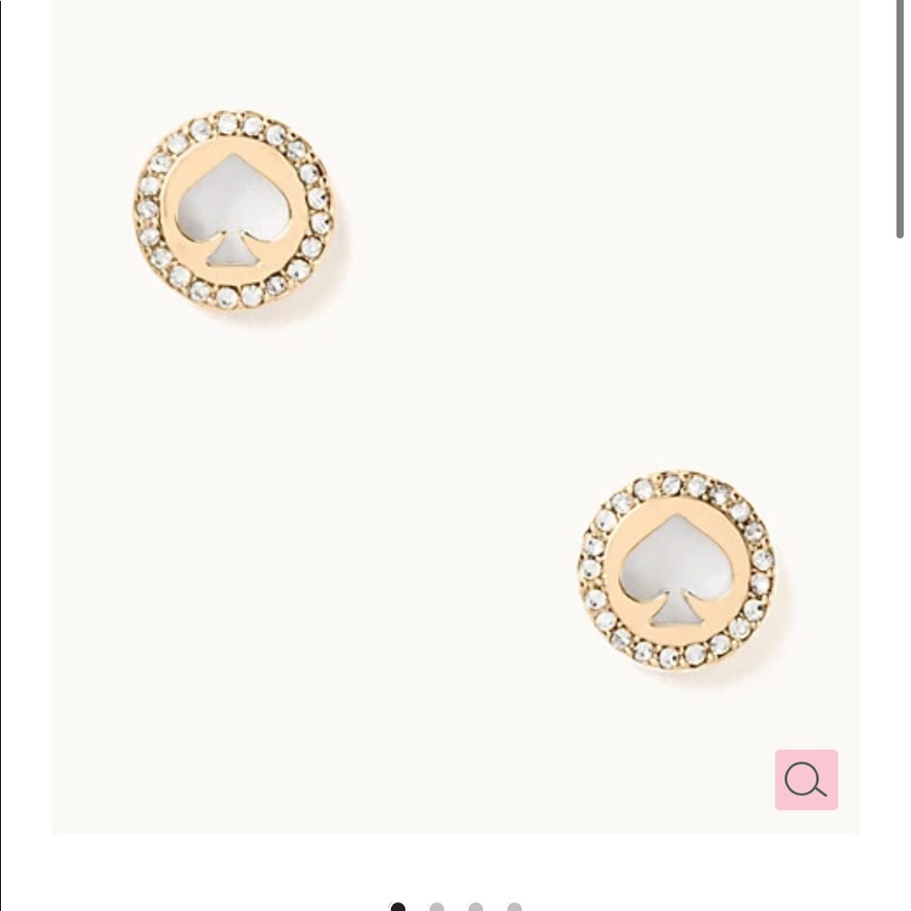kate spade spot the spade pave halo studs
